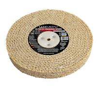 Disco de pulido de metales de sisal pesado 200 x 25,4 x 10 mm - Rueda de prepulido para amoladora de banco con casquillo para mandril cónico para pulir acero latón aluminio amoladora pulidora