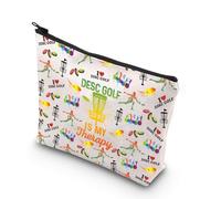 Disco de regalo para amantes del golf, disco de golf es mi terapia, regalo divertido volador, disco deportivo, regalo de golf para mamá, Disc Golf is Bag UK, Bolsa de maquillaje