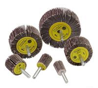 Disco de rueda de molienda de vástago de 6 mm, grano 80 con paño de esmeril para un pulido abrasivo eficiente y acabado en materiales metálicos y no metálicos (60 mm)