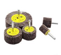 Disco de rueda de molienda de vástago de 6 mm, grano 80 con paño de esmeril para un pulido abrasivo eficiente y acabado en materiales metálicos y no metálicos (30 mm)