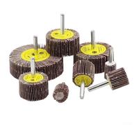 Disco de rueda de molienda de vástago de 6 mm, grano 80 con paño de esmeril para un pulido abrasivo eficiente y acabado en materiales metálicos y no metálicos (16 mm)
