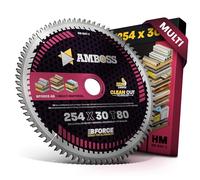 Disco de sierra circular 254x30 Z80 de diente plano con cambio de fase para corte fino y múltiple. AMBOSS WERKZEUGE® Disco de sierra de 254mm compatible con Bosch GTS 10. PTS 10. PTS 100 T.GTS 254