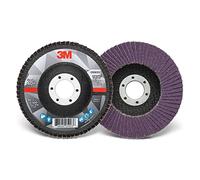 Disco de solapa 3M 769F, T27, abrasivo de alto rendimiento, grano de cerámica en forma de precisión, 40+, 4 1/2 pulgadas x 7/8 pulgadas, 10 unidades (paquete de 1)