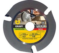 Disco de talla de madera GRAFF Speedcutter 115 mm, hoja de sierra circular TCT - Hoja de sierra para madera de 22,23 mm Arbor, tallar, moldear y cortar con 3 dientes