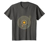 Disco de Vinilo con Sistema Solar de Planetas Astro Music. Camiseta, Niños, Asfalto, 4 años