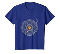 Disco de Vinilo con Sistema Solar de Planetas Astro Music. Camiseta, Niños, Azul Real, 4 años