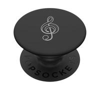 Disco de Vinilo de Clave de Sol Minimalista - Antracita PopSockets PopGrip Adhesivo
