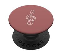 Disco de Vinilo de Clave de Sol Minimalista - Rosa PopSockets PopGrip Adhesivo