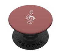 Disco de Vinilo de Clave de Sol Minimalista - Rosa PopSockets PopGrip Adhesivo