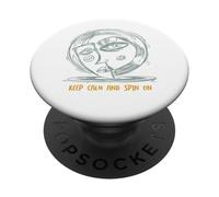 Disco de Vinilo Humor Keep Calm and Spin On PopSockets PopGrip Adhesivo