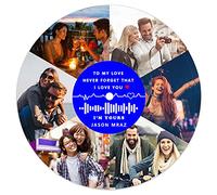 Disco de vinilo personalizado con collage de fotos de código de canción Spotfy, hasta 8 imágenes, discos de vinilo personalizados, exhibición de arte de pared, regalo para aniversario de boda