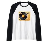Disco de vinilo Planetas Música Universo Tocadiscos Camiseta Manga Raglan