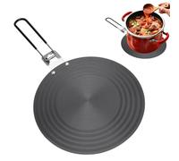 Disco Del Convertidor De Inducción De Coquetería: Placa De Adaptador De Inducción De 9.45 Pulgadas Con Manija Plegable, Placa De Para Cocinar A Fuego Lento Y Cocción, Calentador De Calentado