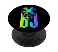 Disco DJ Disco Jockey Disco de Vinilo Amante de la música Cráneo PopSockets PopGrip Adhesivo