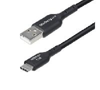 StarTech.com Cable Cargador USB-A a USB-C de 3m - Cable Adaptador USB-A a USB Tipo C - 3A - USB 2.0 - TPE - M/M - Negro