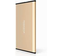 Disco Duro Externo 500GB - 2.5" USB 3.0 Ultrafino Diseño Metálico HDD Portátil para Mac, PC, Laptop, Ordenador, Xbox One, PS4, Smart TV, Chromebook - Gold