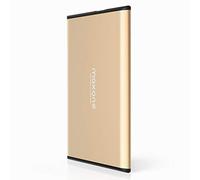 Disco Duro Externo Portátil 250GB - 2.5" USB 3.0 Ultrafino Diseño Metálico HDD para Mac, PC, Laptop, Ordenador, Smart TV, Chromebook - Gold
