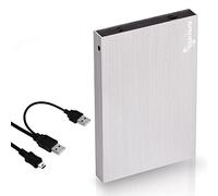 Disco duro externo portátil USB 2.0 Disco duro de bolsillo de 2,5 pulgadas Copia de seguridad Disco duro de expansión de memoria de 500 GB Disco duro delgado Compatible con Mac PC portátil - Plata