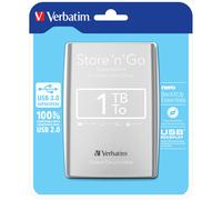 Verbatim Disco Duro Portátil Store 'n' Go USB 3.0 de 1 TB en color Plateado