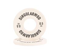 Disco Fraccional Olímpico Blanco 0,5 kg. Pesos Fitness para Barra Olímpica Gimnasio en Casa. Discos Pesas. Discos Fraccionales. Disco Fraccional singular wod