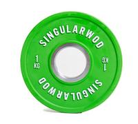 Disco Fraccional Training Croma SINGULARWOD. Disco Fraccional para Barras Olímpicas. (0,5 kg - 2,5 kg) Discos individuales para musculación. Disco 1kg 50mm (Verde)