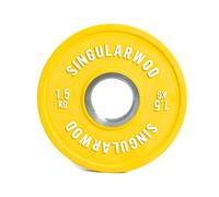 Disco Fraccional Training Croma SINGULARWOD. Disco Fraccional para Barras Olímpicas. (0,5 kg - 2,5 kg) Discos individuales para musculación. Disco 1,5 kg 50mm (Amarillo)