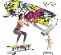 Disco Giratorio De Cintura Y Máquina Portátil De Entrenamiento De Esquí Con Bandas De Resistencia, Tabla De Equilibrio Para Adultos; Equipo De Fitness Para Entrenamiento De Cuerpo Completo(Yellow)