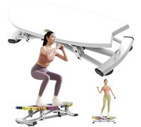 Disco Giratorio De Cintura Y Máquina Portátil De Entrenamiento De Esquí Con Bandas De Resistencia, Tabla De Equilibrio Para Adultos; Equipo De Fitness Para Entrenamiento De Cuerpo Completo(White)
