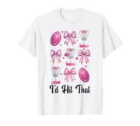 Disco Golf Player Girl Mom Discgolf Coquette Bow I'D Hit That Camiseta