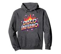 Disco Inferno: Fiesta de Baile Retro Fiebre Arte Gráfico Sudadera con Capucha, Unisex para Adultos, Jaspeado Oscuro, L