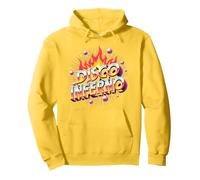 Disco Inferno: Fiesta de Baile Retro Fiebre Arte Gráfico Sudadera con Capucha, Unisex para Adultos, Limón, L