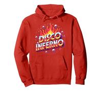 Disco Inferno: Fiesta de Baile Retro Fiebre Arte Gráfico Sudadera con Capucha, Unisex para Adultos, Rojo, L