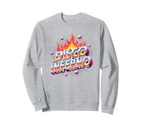 Disco Inferno: Fiesta de Baile Retro Fiebre Arte Gráfico Sudadera, Unisex para Adultos, Gris Jaspeado, L