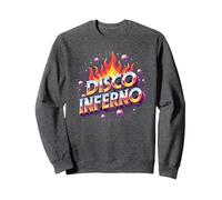 Disco Inferno: Fiesta de Baile Retro Fiebre Arte Gráfico Sudadera, Unisex para Adultos, Jaspeado Oscuro, L