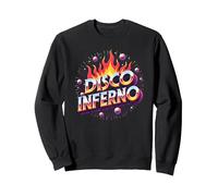 Disco Inferno: Fiesta de Baile Retro Fiebre Arte Gráfico Sudadera, Unisex para Adultos, Negro, L