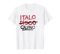 Disco Italo CALVINO Camiseta gráfica económica, Hombre, Blanco, S