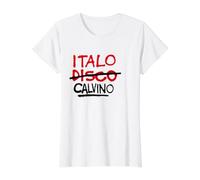 Disco Italo CALVINO Camiseta gráfica económica, Mujer, Blanco, XL