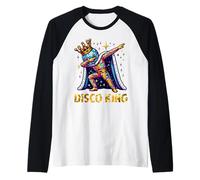 Disco King Costume 70s 80s Dance Parties Disco Man Dabbing Camiseta Manga Raglan
