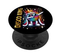 Disco King Vintage 70s 80s Dance Parties Disco Ball Dabbing PopSockets PopGrip Adhesivo