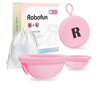 Disco Menstrual, 2 Piezas (S+L) - Copa Menstrual Reutilizable de Silicona Médica 100% para Todas los Períodos Menstruales, Sin Peligro para el Deporte y la Natación - Rosa