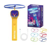 Disco para gatos - al aire libre persiguiendo platillos voladores, juguete de lanzamiento de disco recargable para jugar en interiores, al aire libre, patio, ejercicio de entrenamiento p