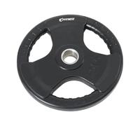 Discos de pesas de hierro fundido engomados para gimnasio, discos para barra olímpica, orificio de 50 mm, placa Tri-Grip de 2,5 a 20 kg (20, 1 disco).