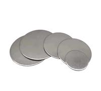 Disco plano de acero inoxidable, sello plano redondo de metal macizo, chapa redonda no perforada, diámetro 6-80 mm para artesanía, perforación de metales(15 mm 10 unidades, 2,5 mm)