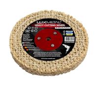 Disco pulido metales de Heavy Sisal 100 x 12,7 x 5 mm - Rueda prepulido para taladro con casquillo para portabrocas cónico para pulir acero latón aluminio pulidora desbaste