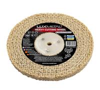 Disco pulido metales de Heavy Sisal 150 x 12,7 x 10 mm - Rueda de prepulido para amoladora de banco con casquillo para mandril cónico para pulir acero latón aluminio amoladora pulidora
