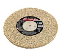 Disco pulido metales de Heavy Sisal 200 x 12,7 x 10 mm - Rueda de prepulido para amoladora de banco con casquillo para mandril cónico para pulir acero latón aluminio amoladora pulidora