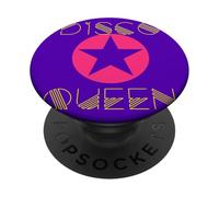 Disco Queen Estrella de los años 80 Bailando Glamour Rosa Chica Retro Vintage PopSockets PopGrip Adhesivo