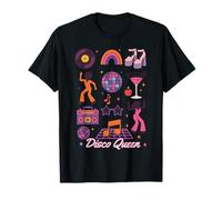 Disco Queen Party Women Girls Funk Music Disco Dancing Retro Camiseta
