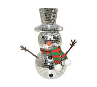 Disco schneeman | Reflektierende Kugel | mit Gestricktem Schal und Hut | Weihnachtliche Tischdekoration für Esstisch Hochzeit Familienfeier Karneval Bühne Winter Fest Feiertage