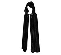 Discoball Capa de Terciopelo con Capucha para niños, Capa Medieval con Capucha para Devil Witch Wizard Magician Halloween Christmas Disfraces